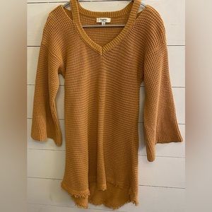 Hayden Los Angeles Women’s Small Cotton Oversized Cut Out Cold‎ Shoulder Sweater